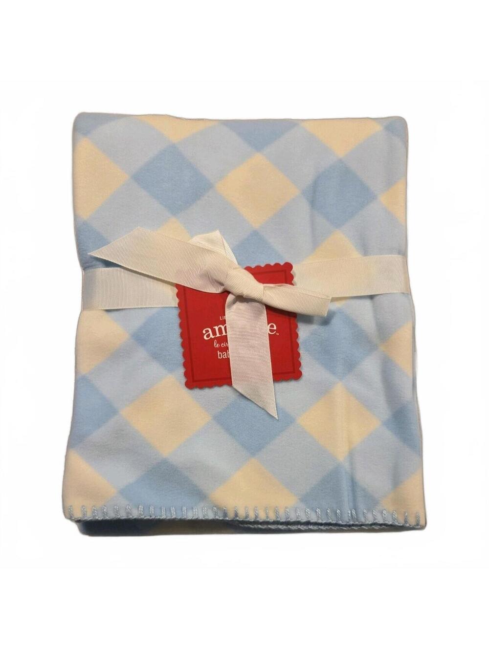 Amy Coe Limited Edition Baby Crib Blanket Lovey Blue Plaid 30 X 40